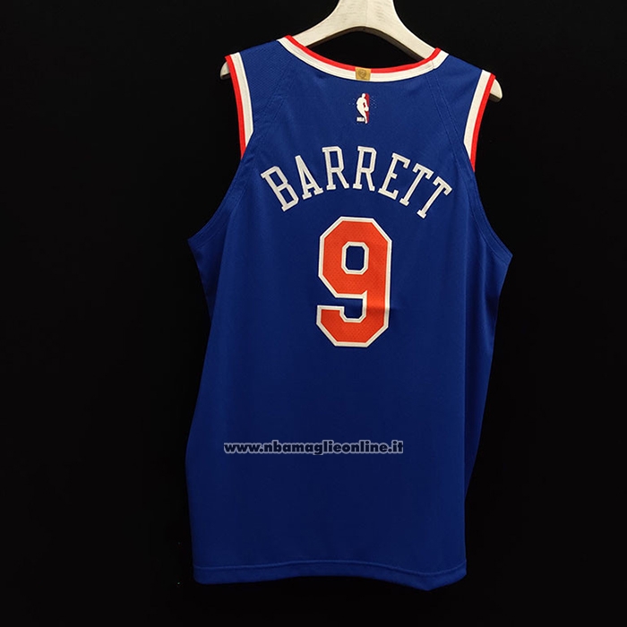 Maglia New York Knicks Rj Barrett #9 Icon Autentico Blu